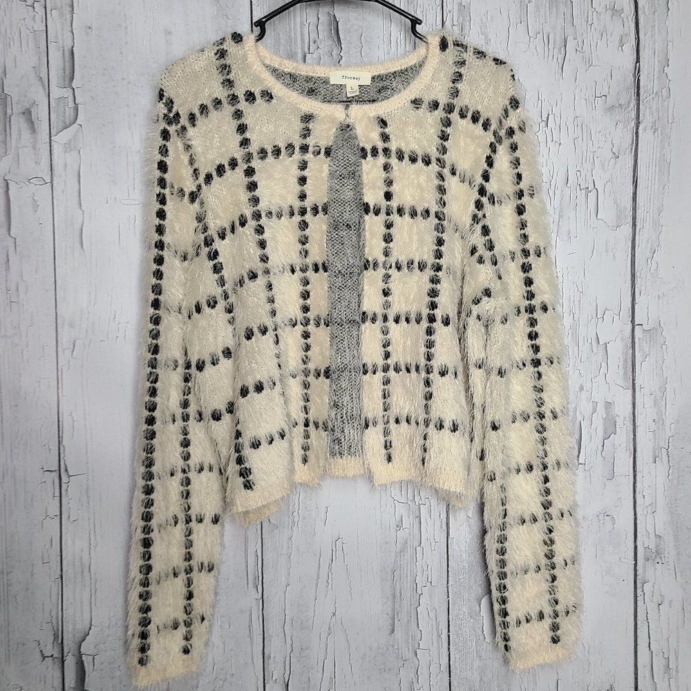 Freeway Cardigan Fuzzy Faux Fur Sweater P217